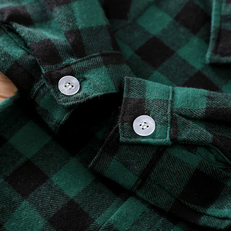 Newborn Baby Boy Clothes Green Plaid Boy Rompers Christmas Jumpsuit