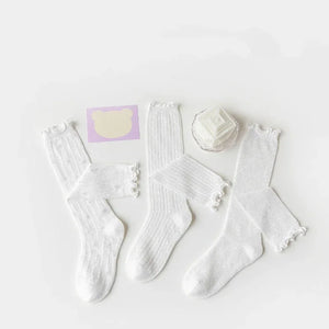 Korean Baby Children Girl Cute Socks Kids White Color Mesh Breathable School Uniform Stockings
