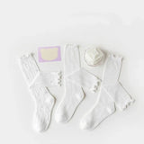 Korean Baby Children Girl Cute Socks Kids White Color Mesh Breathable School Uniform Stockings