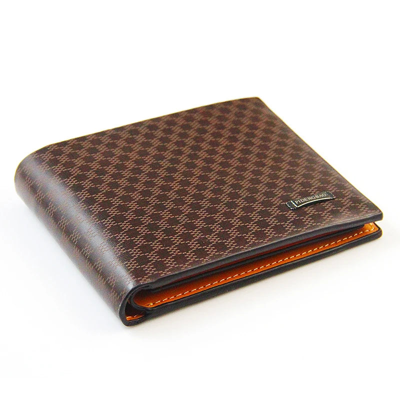 Leather Wallet Luxury Short Card Holder Purse for Male Business Fold Portable Rfid Wallets for Man Money Bag