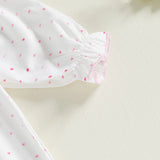 Toddler Girls Floral Print Ruffle Sleeve Romper with Bow Detail and Smocked Waistband for Summer Outfits