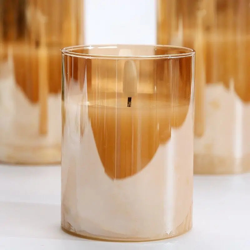 Set of 3 Rechargeable Electric Flameless Pillar Candle