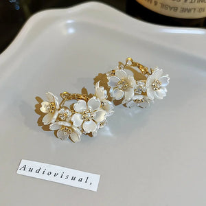 # Korean New Exquisite Flower Splicing Earrings Temperament Simple Fashion Versatile Earrings Female Jewelry gift