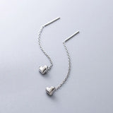 Drop Ear Line Long Hanging Earrings for Women Rose Gold Color Zircon Crystal Piercing Threader Earing Ear Accessories Jewelry