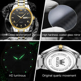 OLEVS High Quality Luxury Couple Watch For Men Women Stainless Steel Original Watches Top Brand Waterproof Couple Wrist Watches
