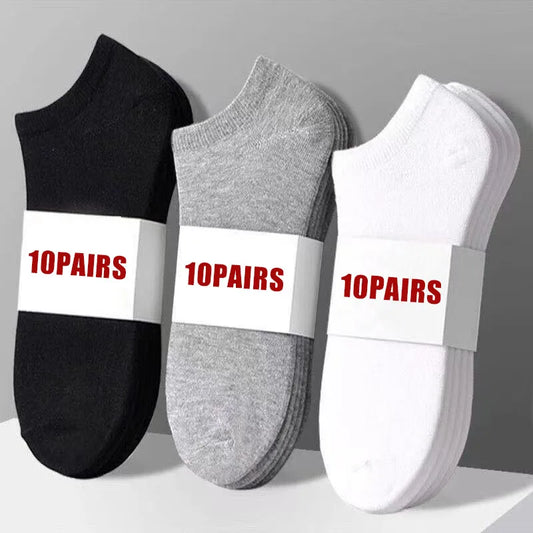 Men's Socks Spring Summer Thin Breathable Soft Polyester Cotton Socks Black Casual Business Ankle Boat Socks