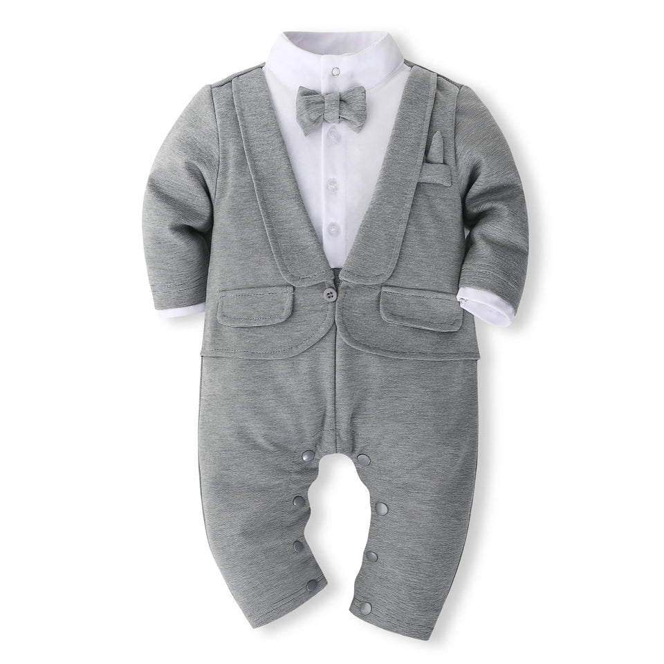 PureMilk Newborn Baby boy Clothes Cotton Soft Long Rompers White/ Black For Baby Bodysuit Jumpsuit