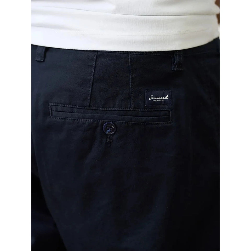 Autumn New Comfortable Tapered Chinos Pants Men 250gsm Fabric Classical Trousers