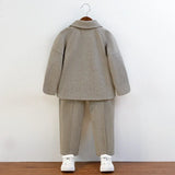 Children Autumn Outfits Gray Casual Blazers Jacket Trousers Two-piece 2 To 12 Years Kids School Uniform Spring Boys Wedding Suit