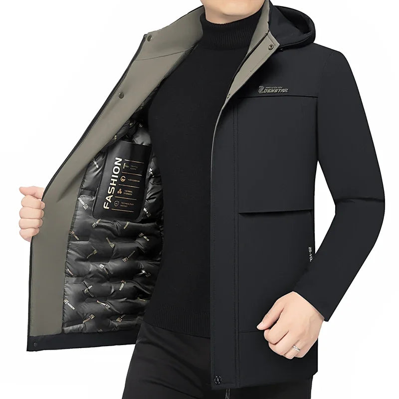 Winter Thermal Cotton-padded Jacket Men Clothing Hooded Thickening Outdoor Jackets Windbreak Quality Male Coat Trend Tops