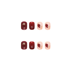 French Style Wearable Pink Press On Fake Nails Tips With Glue false nails design