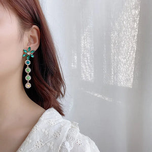 Hanging Earrings Retro Long Tassel Earrings feminine temperament  Coconut Rhinestone S925 Silver Needle 2023 NEW Fashion Jewelry