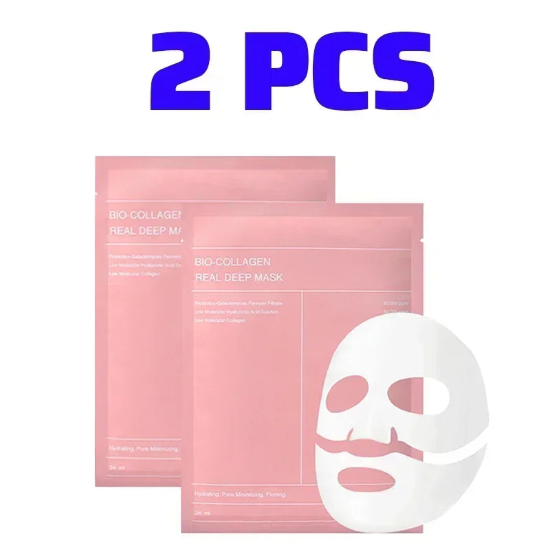 10Pcs Bio-Collagen Face Mask Firming Nourish Brightening Soft Gel Split Mask Shrink Pores Deep Hydrating Night Moisturized Masks