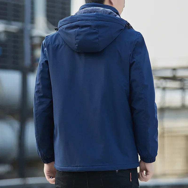 Men's Autumn Winter Jacket Plush Waterproof Male Spring Cotton Male Casual Windproof Jackets Hombre Coat Men Windbreak