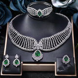 4-Piece Jewelry Set Angel Design Bride Necklace Earring Set AAA Cubic Zirconia Women's Wedding Accessories