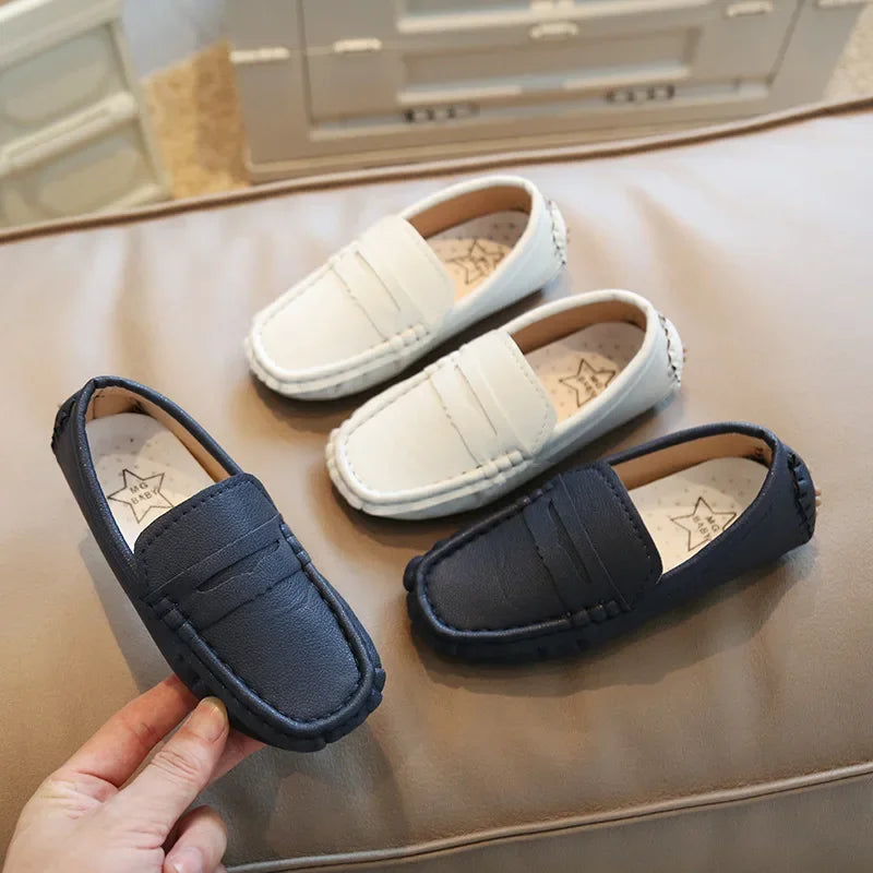 Brand New PU Leather Boys Casual Boat shoes Slip on Moccain Loafers Shoes Kids