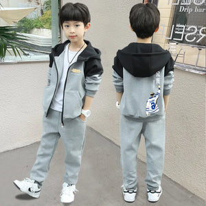 autumn zipper splicing jacket hoodie + pants Child tracksuit Clothes boys