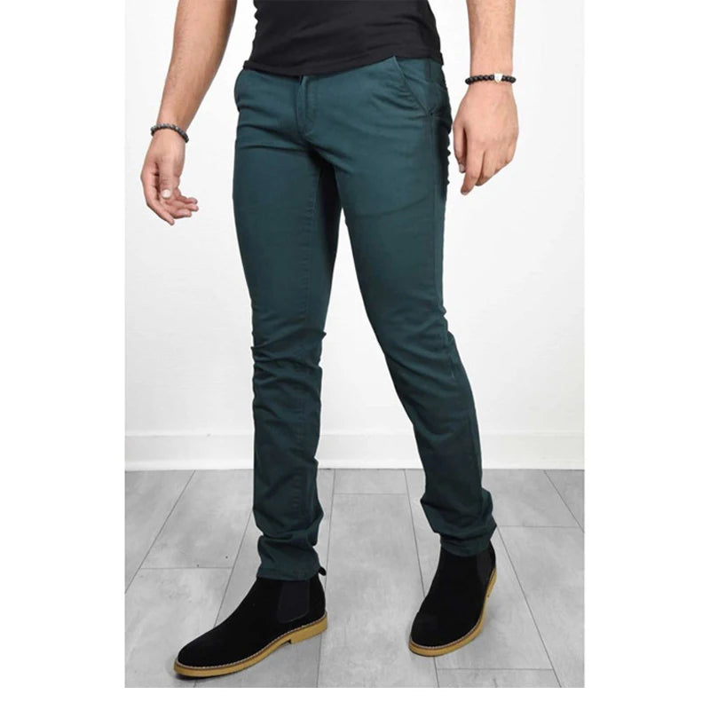 New Casual Pants Men 6 Colors Classic Style Fashion Business Slim Fit Straight Trousers