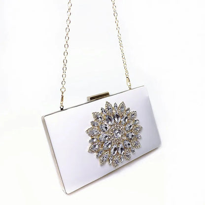 White Women Clutch Bag Wedding Clutch Purse Bridal Evening Crystal Summer Bags for Women