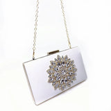 White Women Clutch Bag Wedding Clutch Purse Bridal Evening Crystal Summer Bags for Women