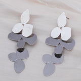 Irregular Geometry Leaf Long Dangle Earrings Retro Exaggerate European Statement Jewelry Golden Silver Color Punk Party Ear Acc