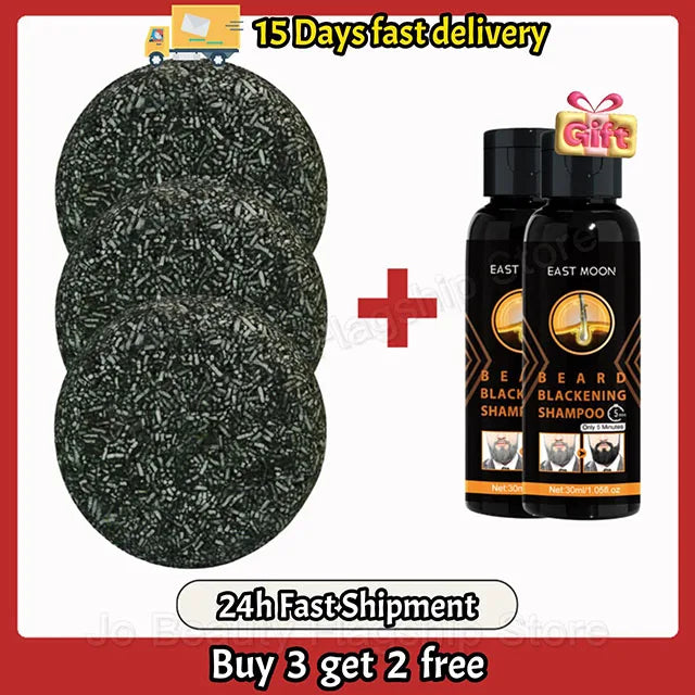 White Hair Dye Shampoo Soap Restore Gray Beard Hair Natural Color White To Black Repair Darken Hair Fixing Shampoo Bar for Women