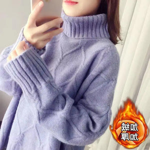 Autumn Winter New Fashion High Collar Long Sleeve Solid Sweaters Women's Clothing