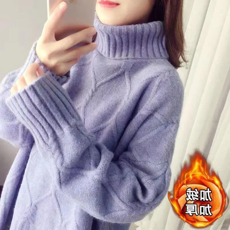 Autumn Winter New Fashion High Collar Long Sleeve Solid Sweaters Women's Clothing