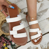 Summer Solid Color Flat Sandals Popula 2023 Open Toe Outdoor Slippers Beach Women's Shoes Plus Size Zapatos De Mujer Slides