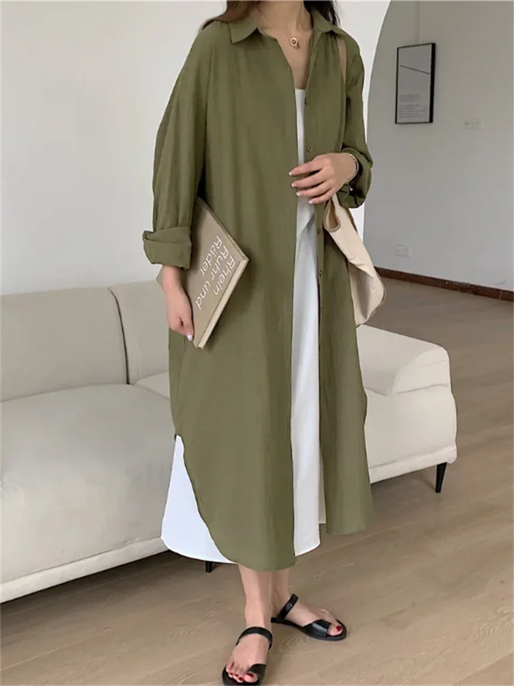 Shirt Dress Evening Vintage Dress Party Oversize Long Cotton Beach Women Dresses