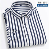 Summer men's long-sleeved shirt spring and summer ice silk thin stripes business casual high-quality work clothes wear fashion