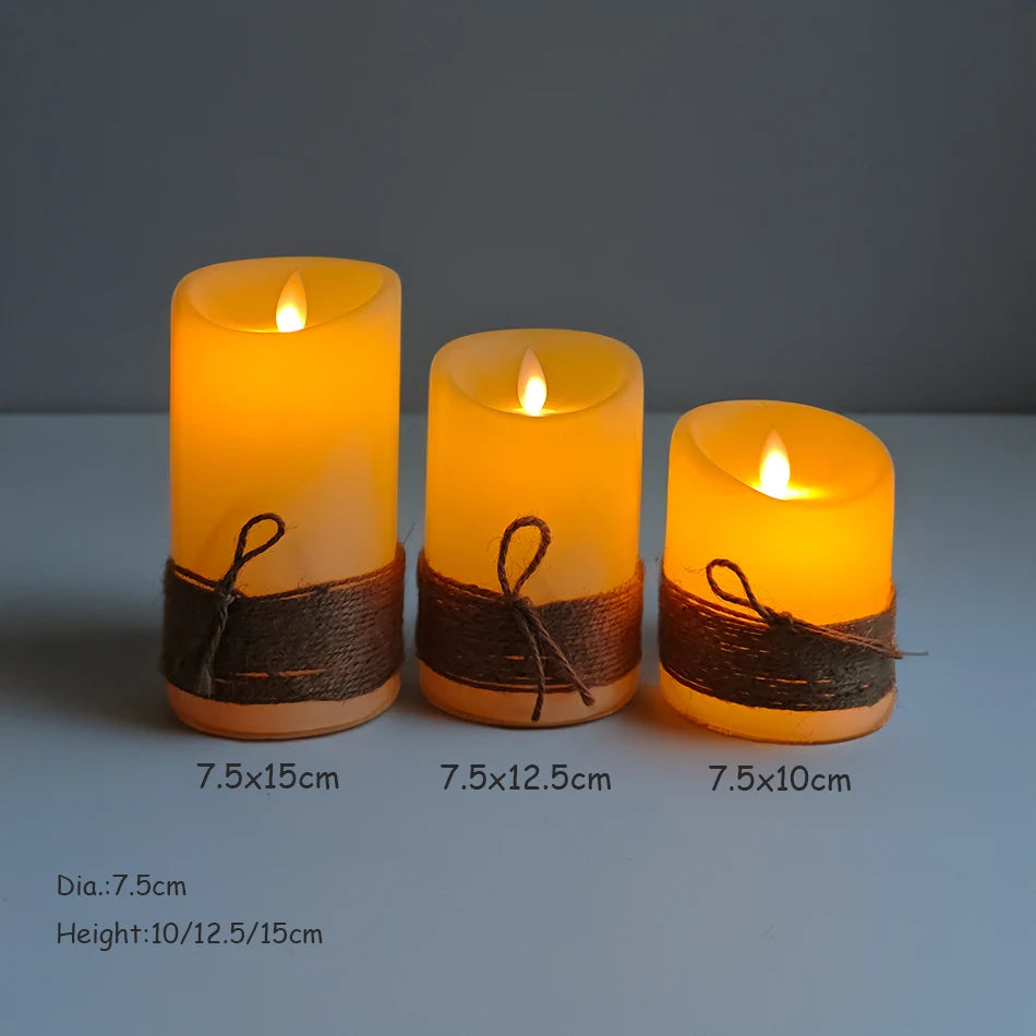 3pcs/Set Dancing Flame Remote Led Candles