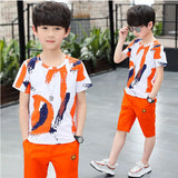 Boys Clothing casual Suit Children Short Sleeve Shirt Shorts Set 4 6 8 12 Years
