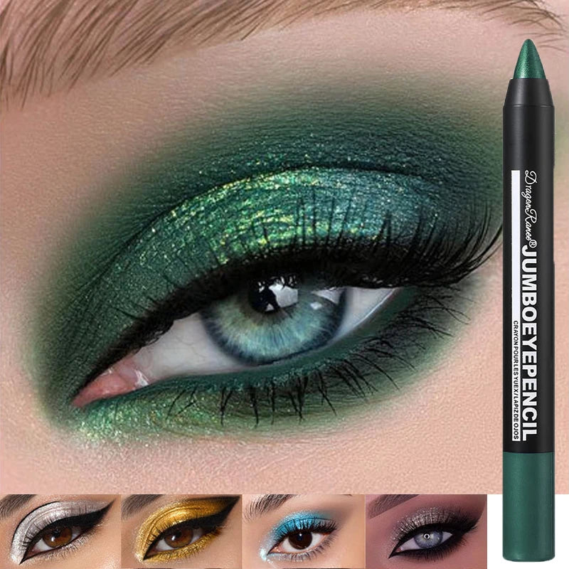 Smoky Dark Green Eyeshadow Pencil Stick Waterproof Pearlescent 12 Colors