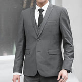 Men Formal Business Suit Coat One Button Black Blue Red Men Slim Fit
