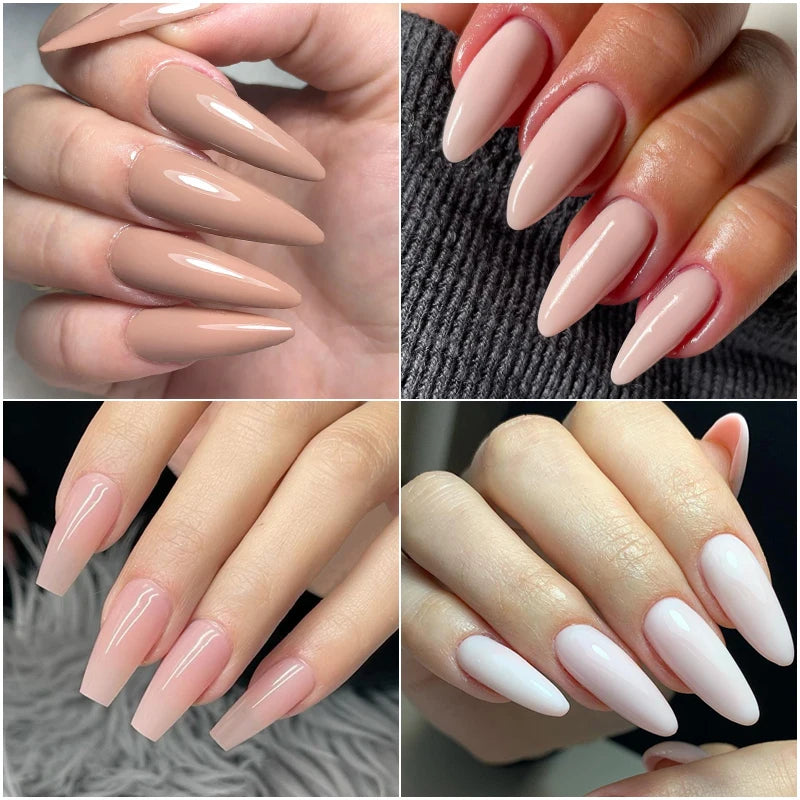 MEET ACROSS 8ML Quick Extension Nail Gel Vernis Nude Milk White Gel Nail Polish UV Semi Permanent Nails Art For Manicure Tools