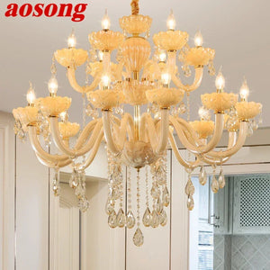European Crystal Pendent Lamp Candle Lamp Luxury Art Living Room Restaurant Bedroom