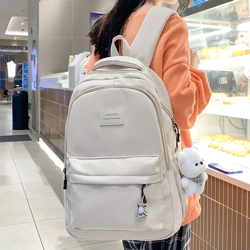 New Female Fashion Lady High Capacity Waterproof College Backpack Trendy Girls Laptop School Bags Cute Girl Travel Book Bag