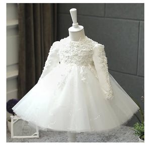 Sequin Tulle Baby Girl Dresses Newborn 1st Birthday Dress Long Sleeve Little Girl Party Dress