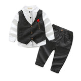 Korean Boy’s Gentlemen Suit Shirt Vest Trousers Three-piece Suit Boy Shirt Pants Suit 100-140cm Boy Children's Boy's Clothing