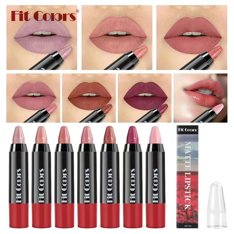 1PC 8 Colors Velvet Matte Lipsticks Pencil Waterproof