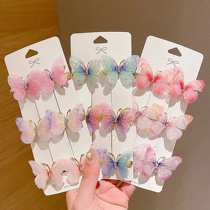 1PC Random Colorful Butterfly Hairpins