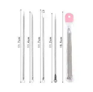 4Pcs/Set Blackhead Comedone Acne Pimple Belmish Extractor Vacuum Blackhead Remover Tool Spoon Rose Gold For Face Skin Care Tool