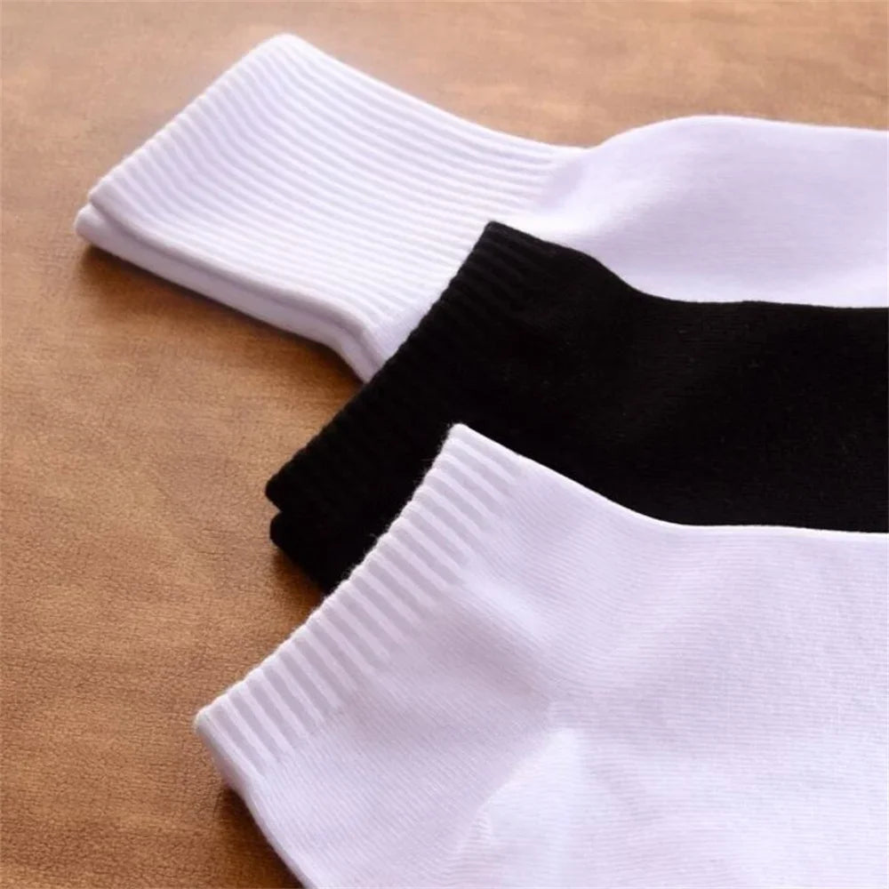 4 Pairs/Pack Mid Socks Men 100% Cotton Winter Spring White Black Male Casual Socks