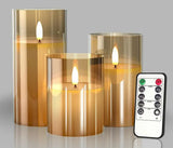 Set of 3 Rechargeable Electric Flameless Pillar Candle