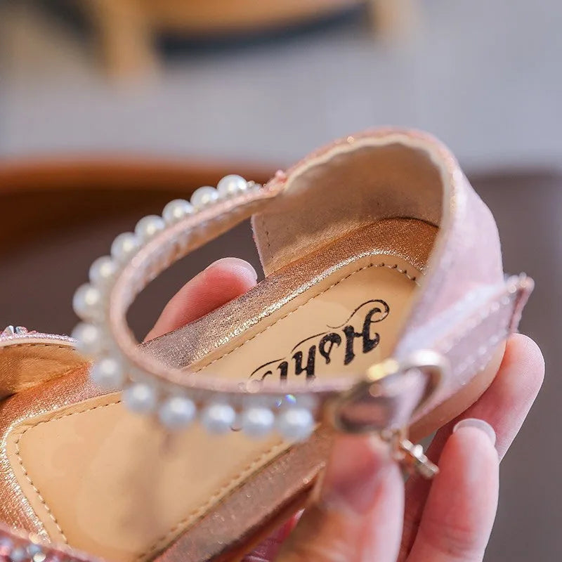 Girls Dress Shoes for Girls Princess Shoes Low Heels Toddler Soft Sole Glitter Shoes