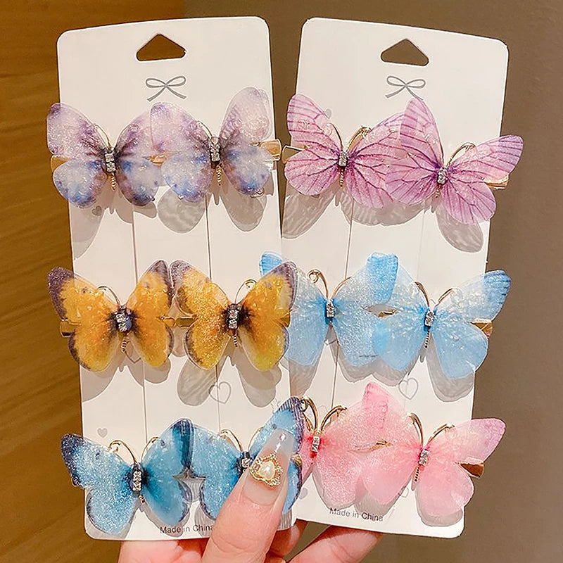 1PC Random Colorful Butterfly Hairpins