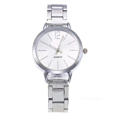 Luxury Watch for Women Simple Round Dial Stainless Fashion Gold Bracelet Quartz Wristwatch Students Ladies Watches