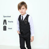 Boys Green High-end Suit Set  Child Performance Wedding Birthday Photography Costume Kids Blazer Vest Pants Bowtie Outfit