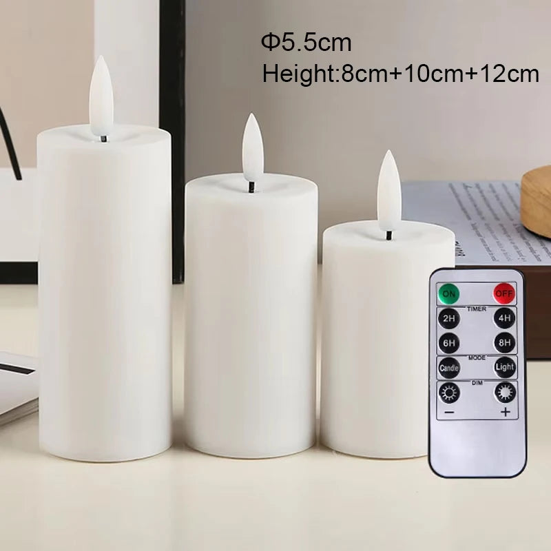 Outdoor flameless Candle Window Lamp & Remote Control Timer,Yellow LED Flickering Electric Pillar Candles